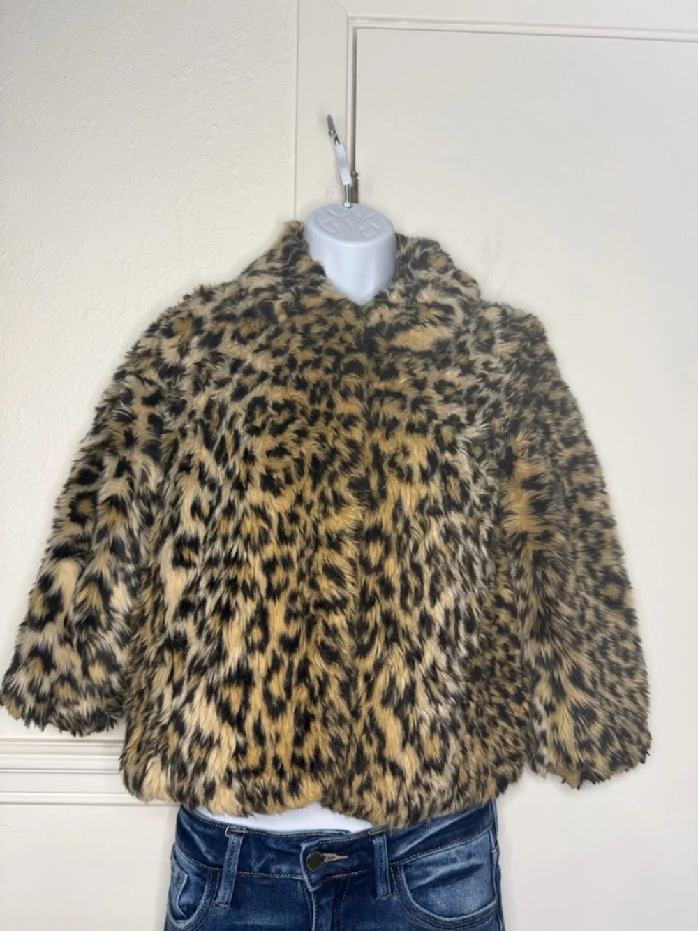 Crewcuts Striped Lined Jacket with Faux Fur Trim girls size 7